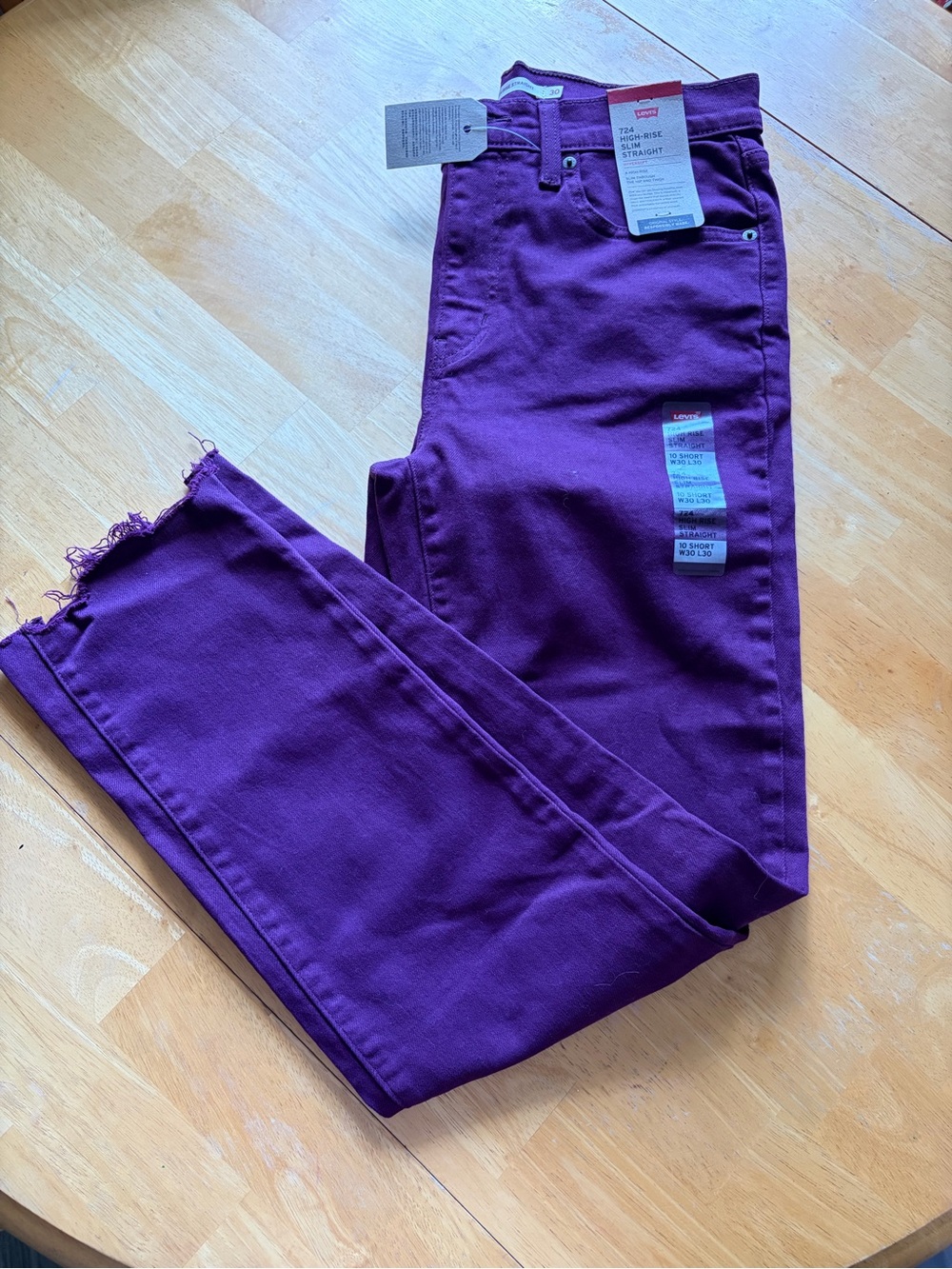 Levi's Deep Purple High-Rise Slim Straight Jeans